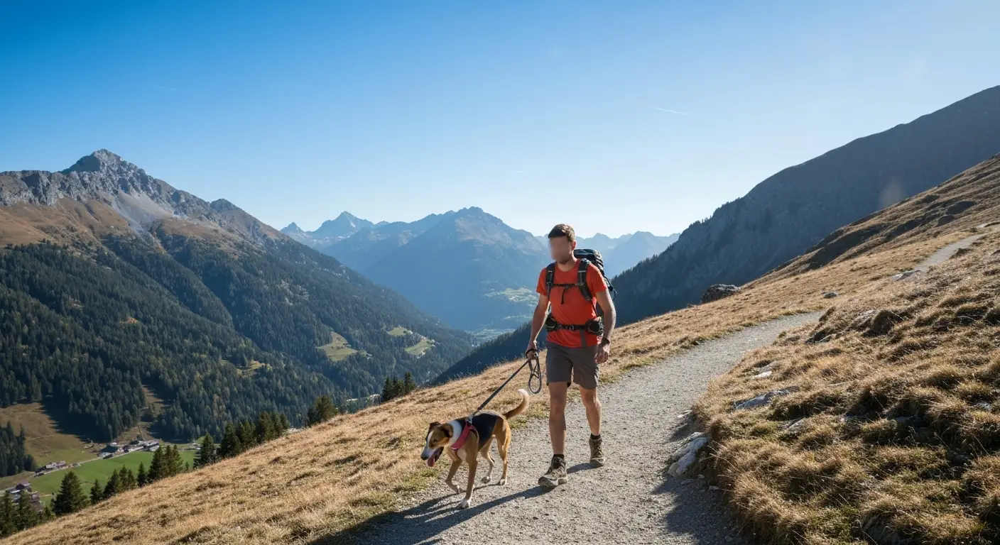 bergwandelen met hond